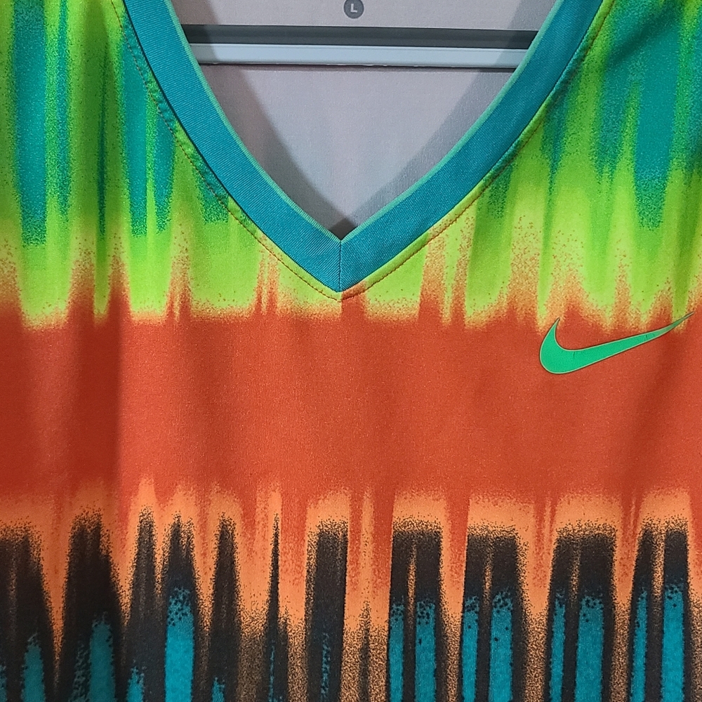 Nike Pro women's tank top sport wear striped multi Vibrant Striped Tank Top - Picture 6 of 12